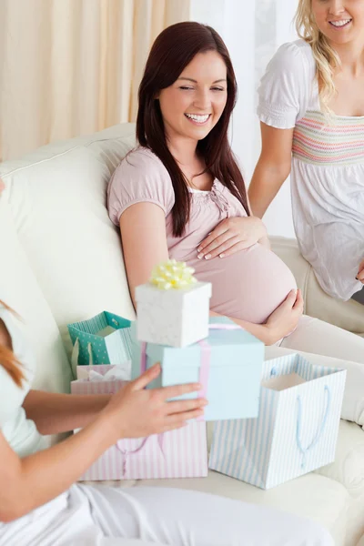 Close up of Friends having a baby-party — Stock Photo, Image