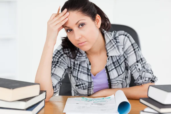 Stressed student learning for school — Stock Photo, Image