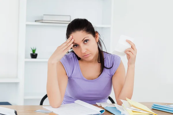 Depressed young student accounting — Stock Photo, Image