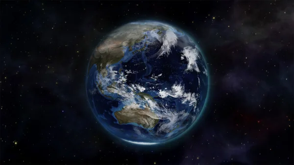 Illustration of the earth in space with an Earth image courtesy of Nasa.org — Stock Photo, Image