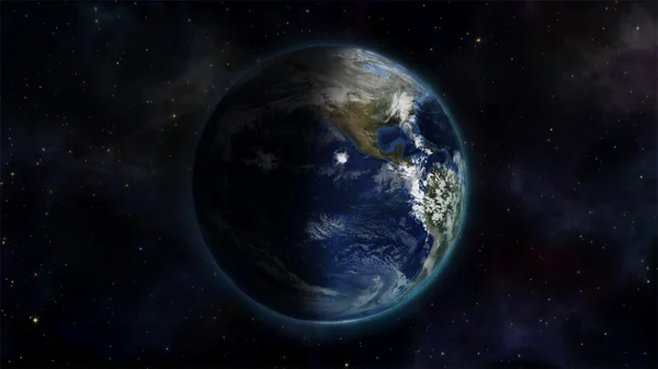 Εικονογραφημένο εικόνα του κόσμου, με μια εικόνα της γης είναι ευγενική προσφορά του nasa.org — Φωτογραφία Αρχείου