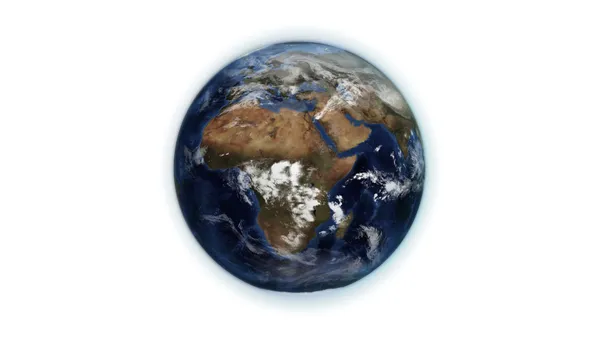 Μικρή εικονογραφημένη γη με μια εικόνα της γης είναι ευγενική προσφορά του nasa.org — Φωτογραφία Αρχείου