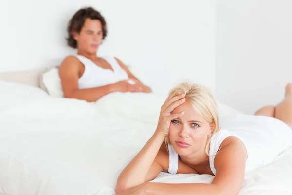 Upset couple after having an argument Stock Picture