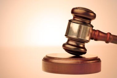 Close up of a brown gavel clipart