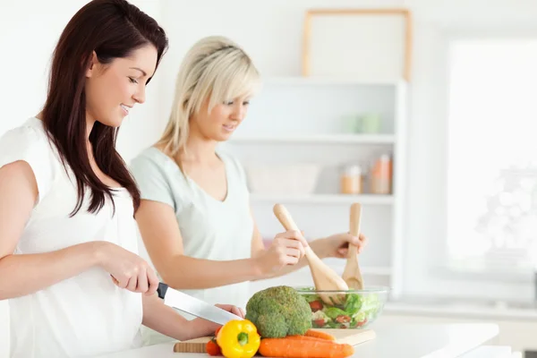 Vrouwen voorbereiden diner — Stockfoto