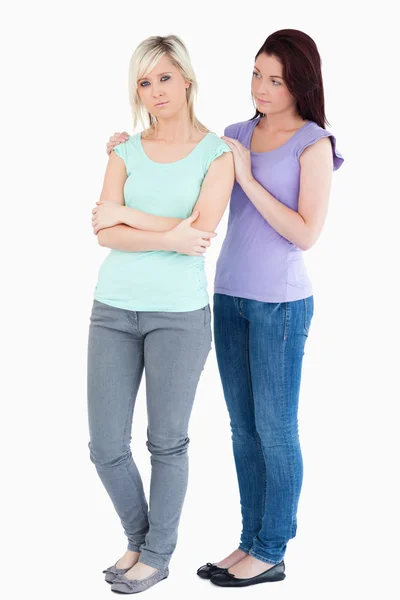 Young Woman comforting sad friend — Stock Photo, Image