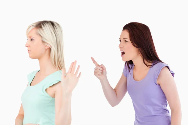 Prachtige vrouw negeren een schreeuwen dame — Stockfoto