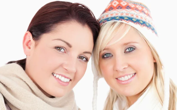 Pretty women with heads together — Stock Photo, Image