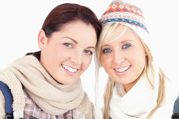 Lovely women with heads together — Stock Photo, Image