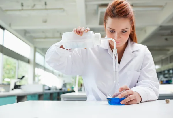 Science student doing an experiment — Stock Photo, Image