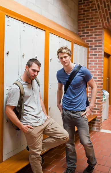 Portrait of handsome students standing up — Stock Photo, Image
