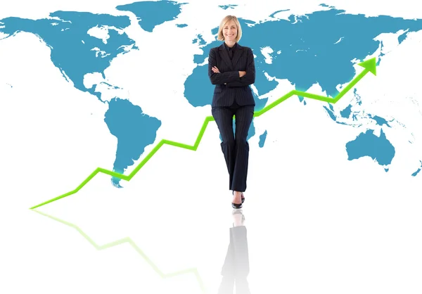 Framgångsrika internationella affärskvinna — Stockfoto