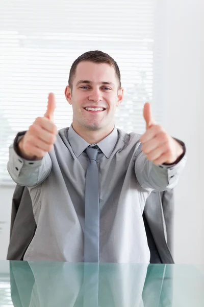 Close up of businessman giving his okay — Stock Photo, Image