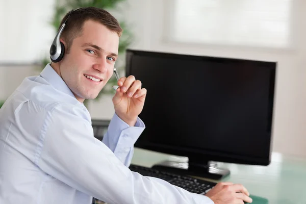 Shadowing a call center agent — Stock Photo, Image