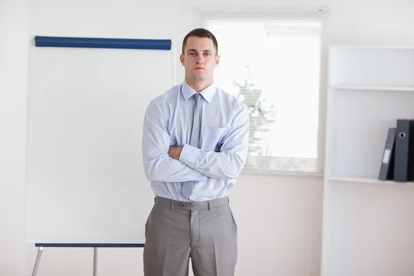Businessman ready to give a presentation — Stock Photo, Image
