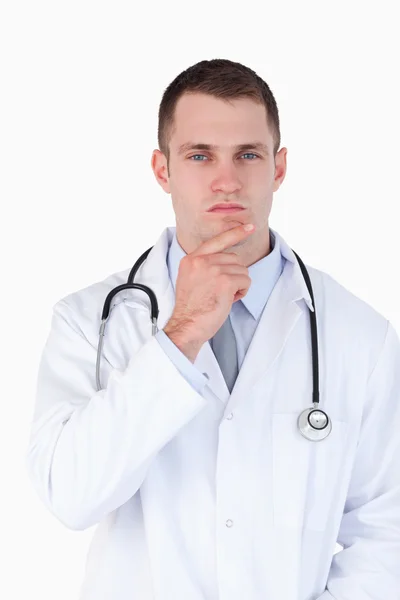 Close up of doctor lost in thought — Stock Photo, Image