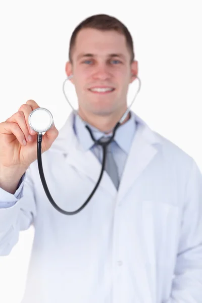 Close up of doctor with stethoscope — Stock Photo, Image