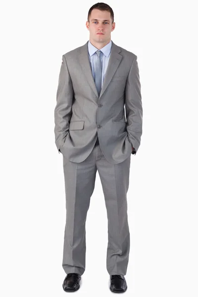Young businessman with hands in his pocket — Stock Photo, Image