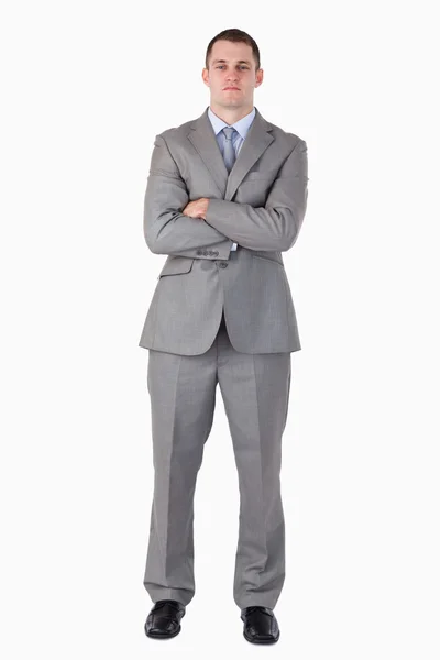Serious businessman with arms folded — Stock Photo, Image