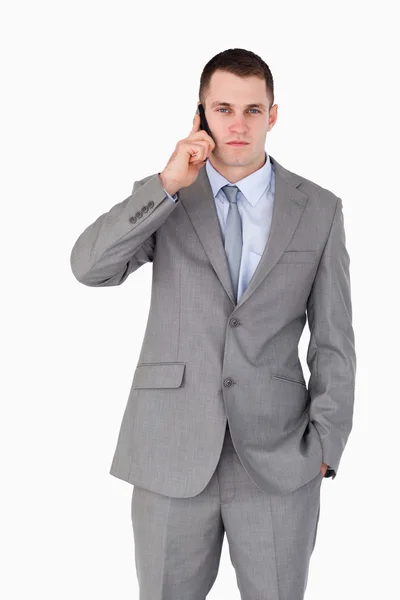 Close up of businessman on the cellphone — Stock Photo, Image