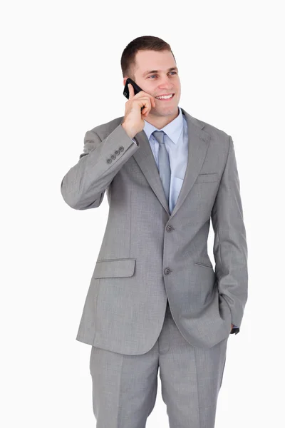 Gros plan de l'homme d'affaires sur le téléphone mobile — Photo