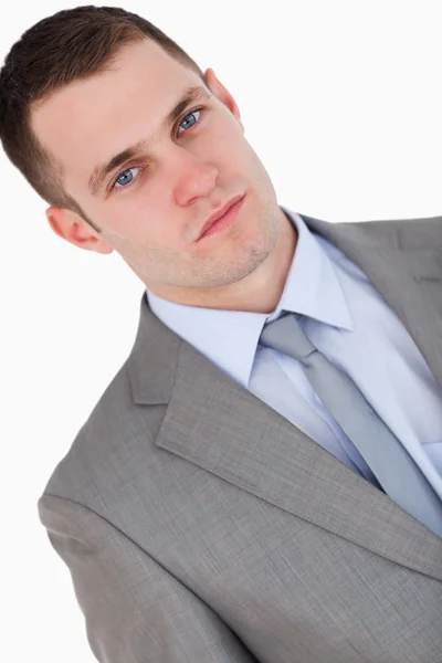 Close up of confident looking young businessman — Stock Photo, Image