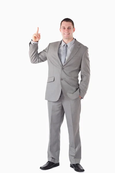 Portrait of a businessman pointing at a copy space — Stock Photo, Image