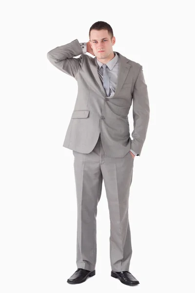 Portrait of a tired young businessman — Stock Photo, Image