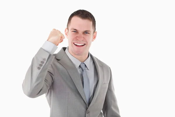 Businessman with his fist up — Stock Photo, Image