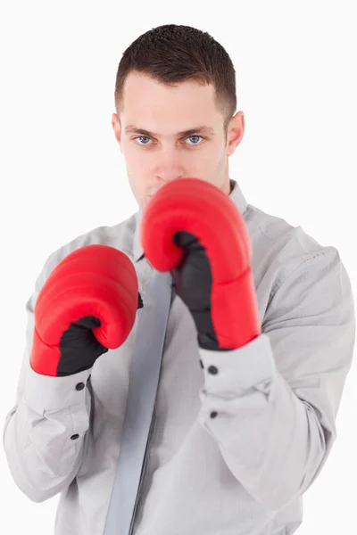 Portrait of a businessman ready to fight — Stock Photo, Image