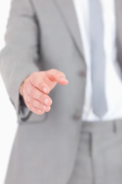 Portrait of a masculine hand ready for a handshake — Stock Photo, Image