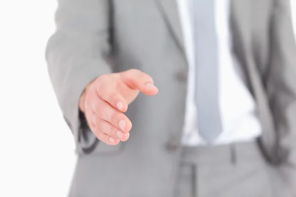 Masculine hand ready for a handshake — Stock Photo, Image