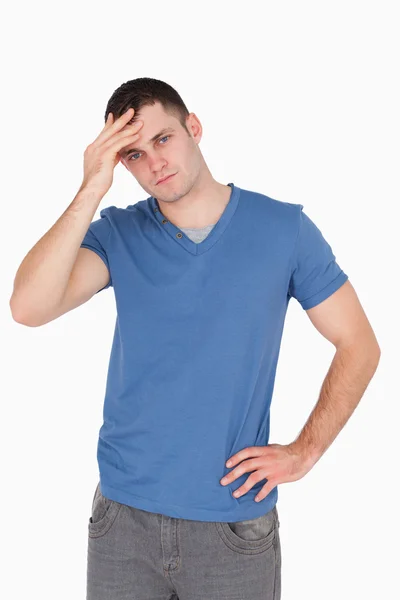 Portret van een man met een hoofdpijn — Stockfoto