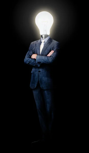 stock image Lamp head businessman