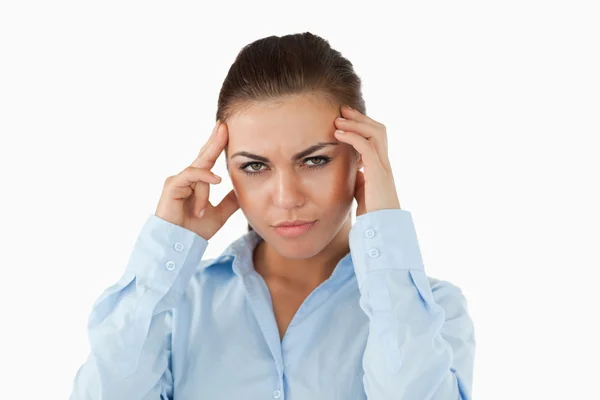 Businesswoman has a headache — Stock Photo, Image