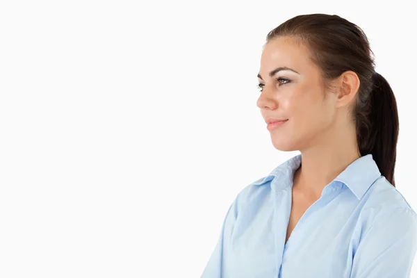 Side view of smiling businesswoman — Stock Photo, Image