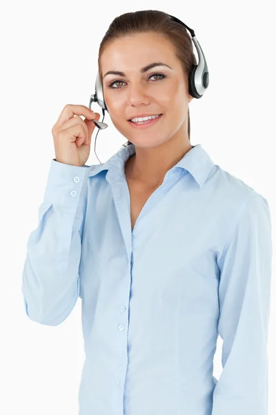 Kvinnliga Callcenter agent — Stockfoto