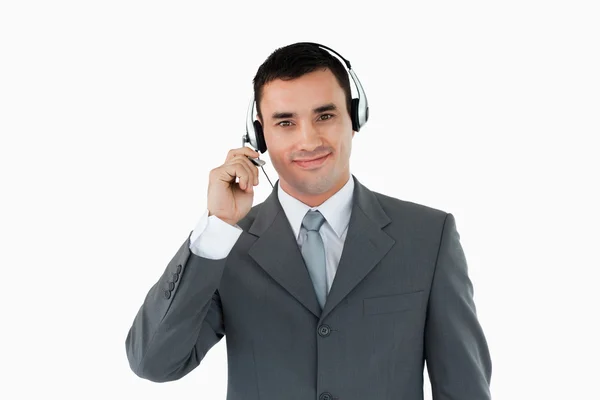 Mannelijke call center agent — Stockfoto