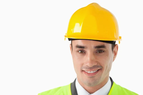 Close up of architect with helmet on — Stock Photo, Image