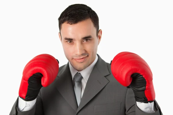 Close up de homem de negócios preparado para lutar — Fotografia de Stock