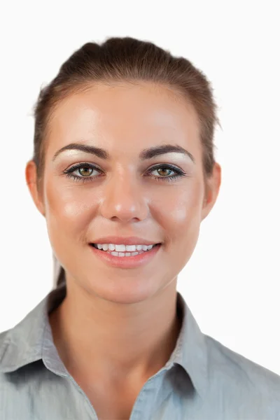 Portret uśmiechniętej młodej bizneswoman — Zdjęcie stockowe