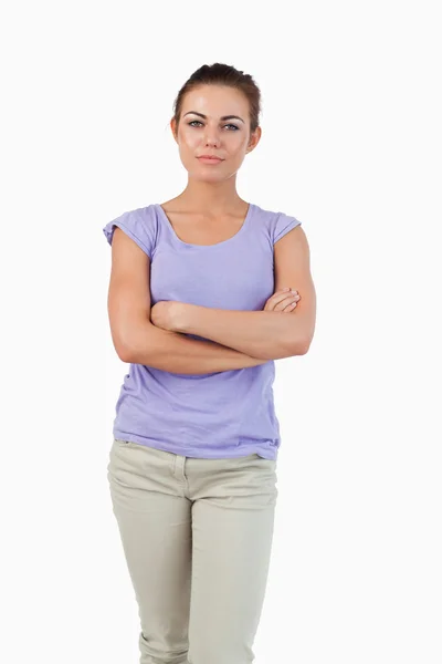 Young female with arms folded — Stock Photo, Image