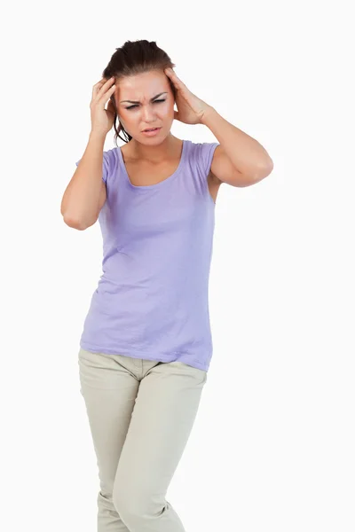 Young female suffering from a headache — Stock Photo, Image