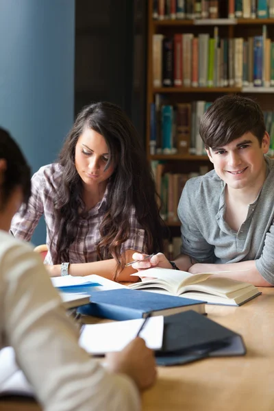 Portrait of students preparing an assignment Stock Image