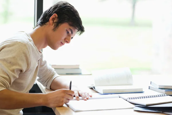 Serious male student writing Royalty Free Stock Photos