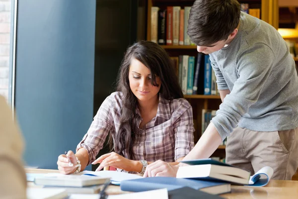 Young students working on a essay Royalty Free Stock Images