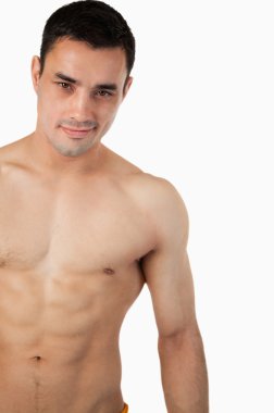 Sporty young man topless clipart