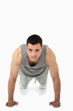 Man doing push ups clipart