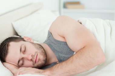 Young man sleeping clipart