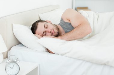 Serene man sleeping clipart